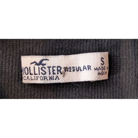 Hollister Womens 90s Ribbed Square Neck Mini Dress S Black Bodycon Soft Girl Y2K - Picture 5 of 12